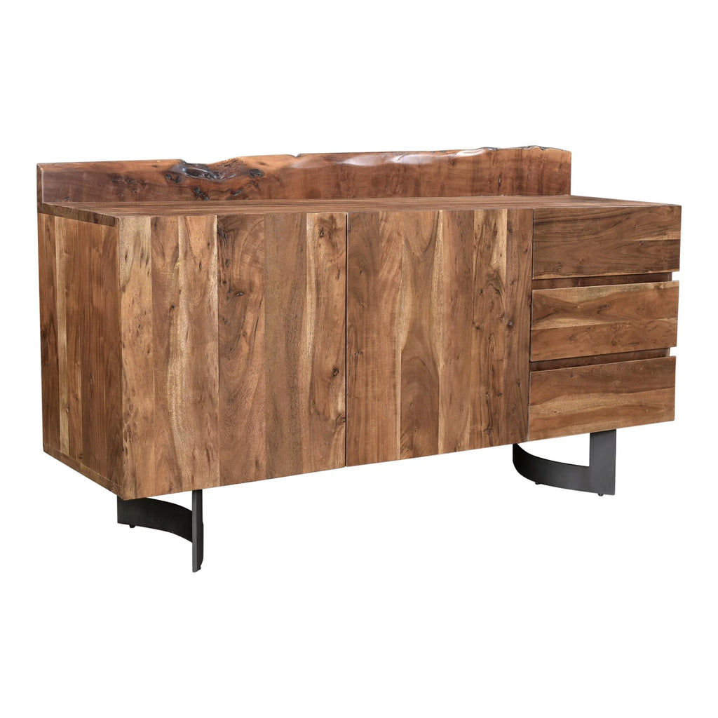 Bent Wood Server with Iron Base in Brown I31969