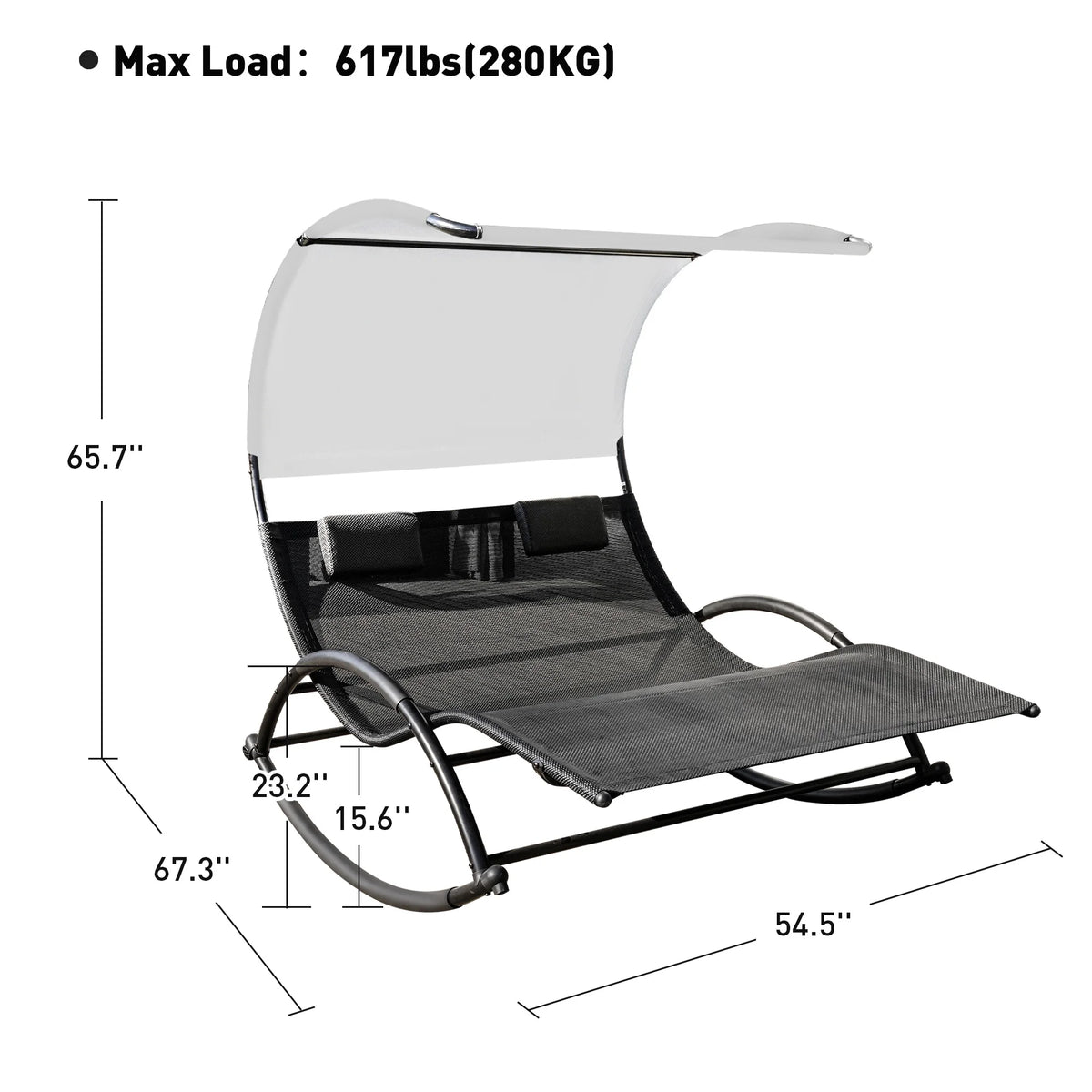 Double Chaise Lounge with Canopy and Pillows G245986