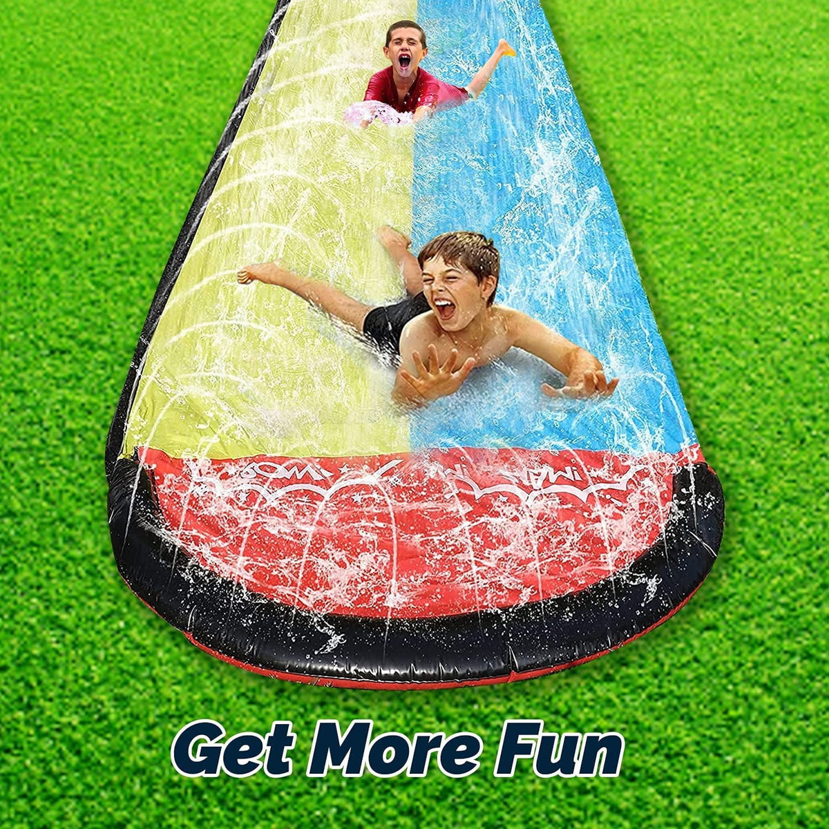15.5ft Inflatable Lawn Slide with Crash Pad Q149888