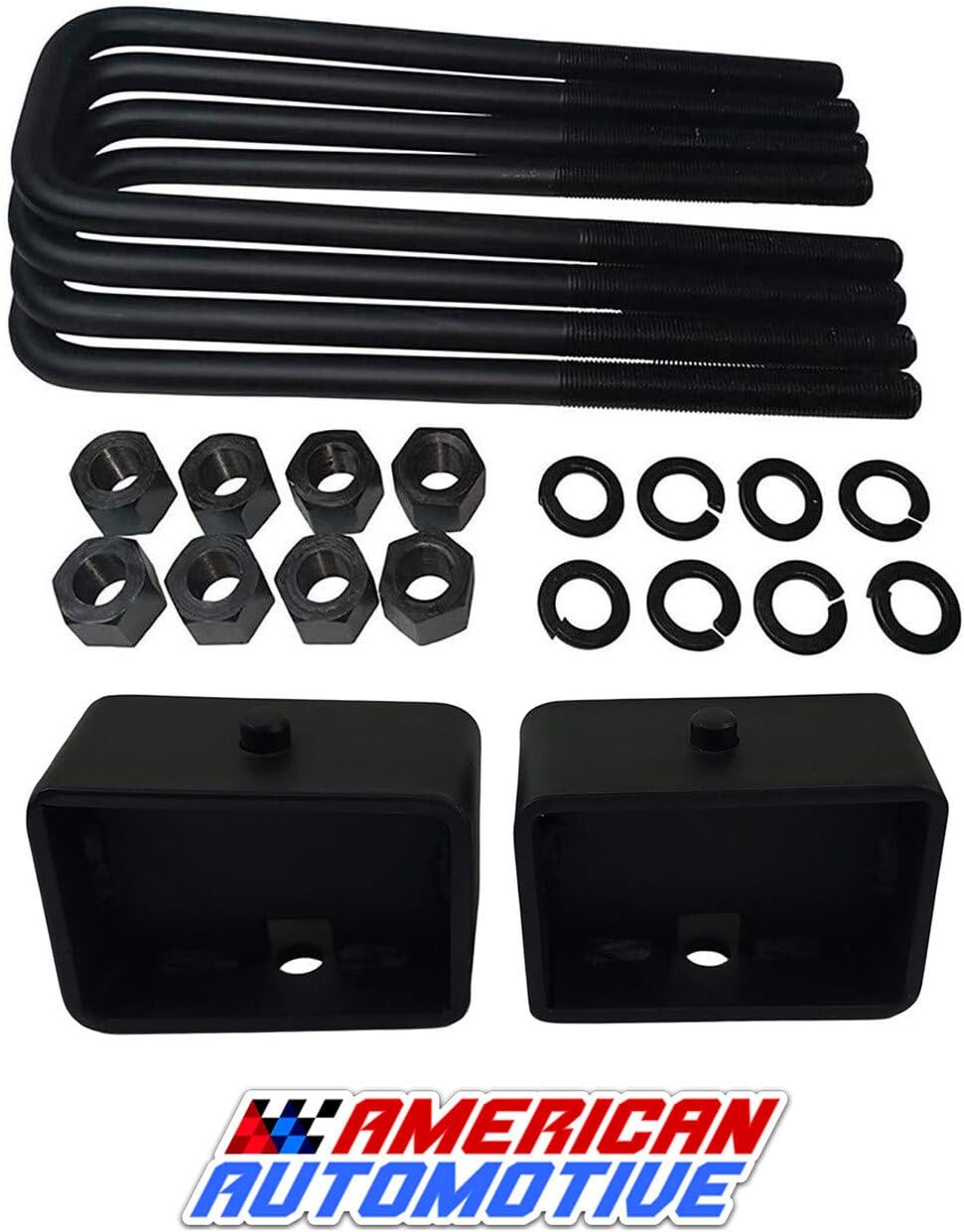 4 Rear Suspension Lift Steel Blocks with 14 Square Leaf Spring Axle U Bolts H29767