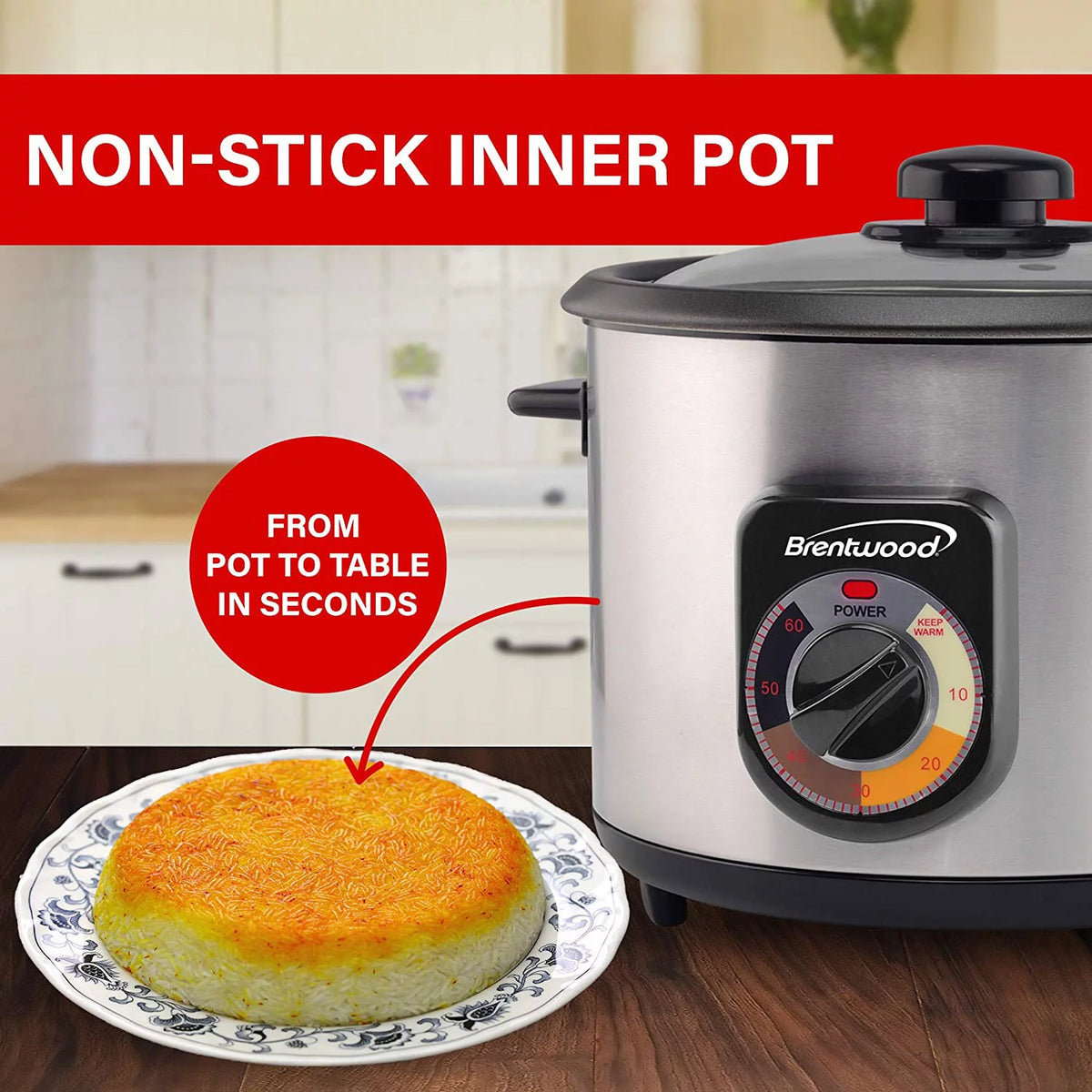 Stainless Steel Persian Rice Cooker 16 Cups T641403