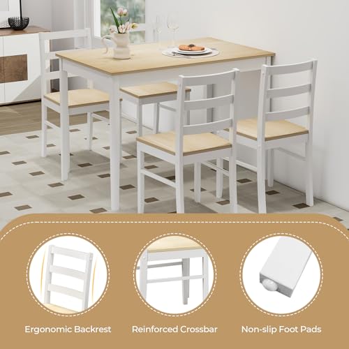 Solid Wood Dining Table and Chairs Set for 4 E823421