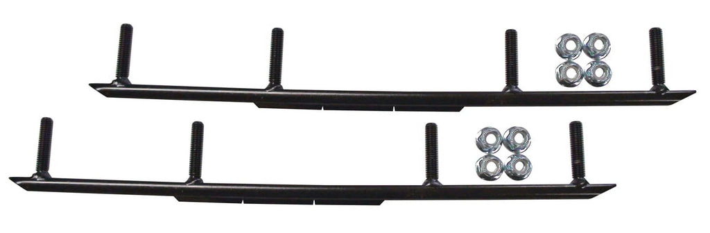 White Snowmobile Skis with 4" Round Bars Complete Kit T422432
