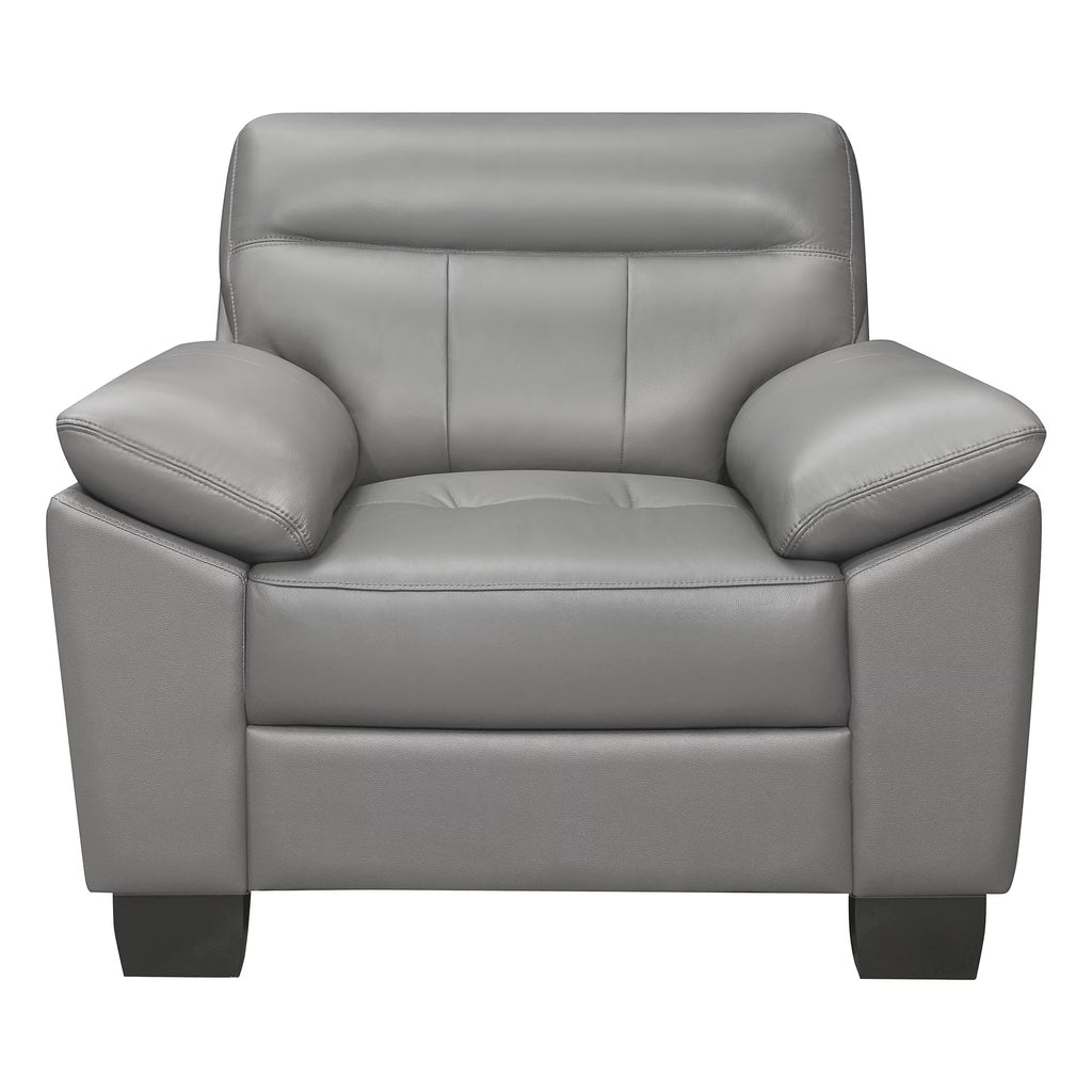 Gray Leather Upholstered Chair J15404
