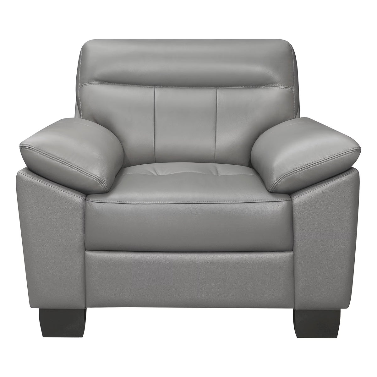 Gray Leather Upholstered Chair J15404