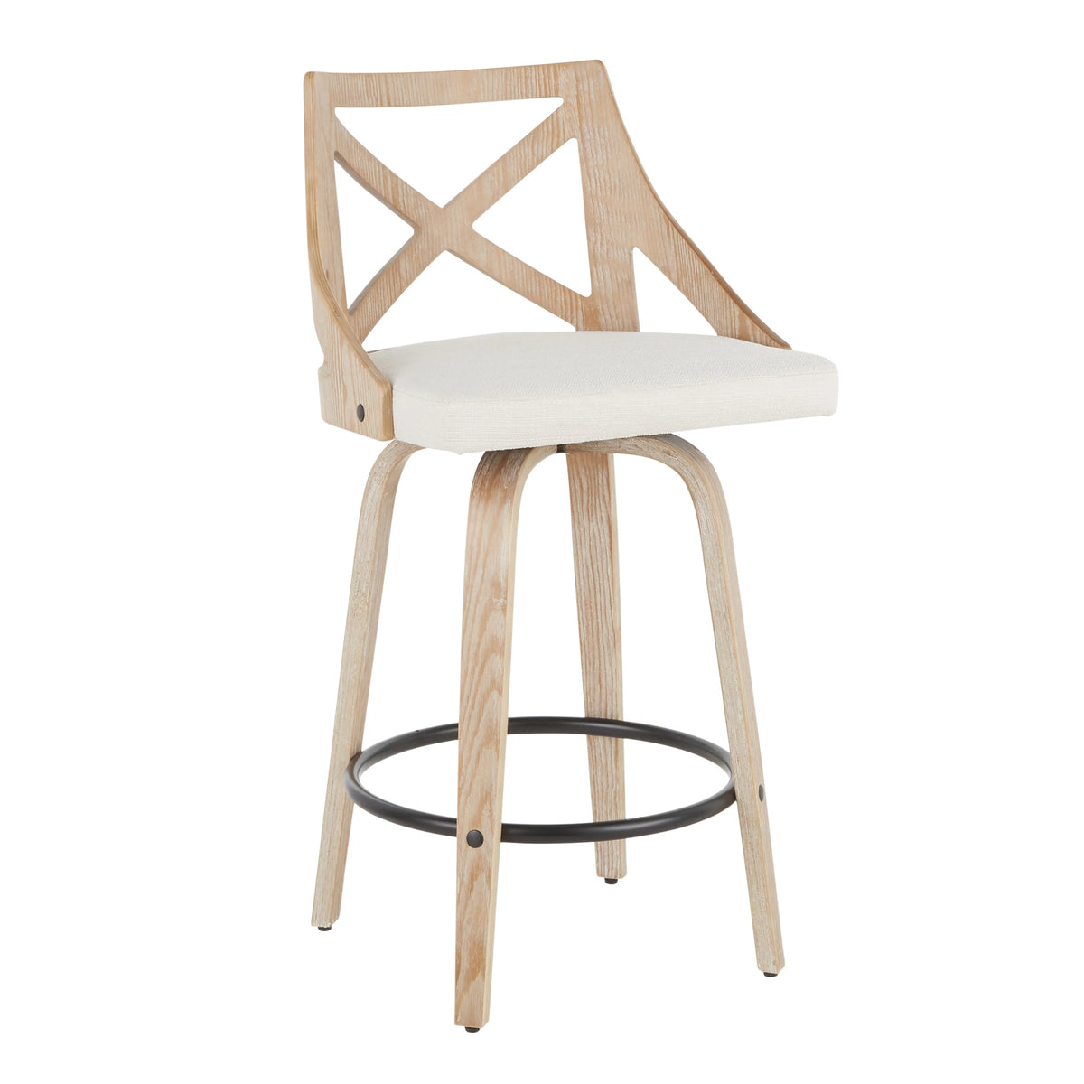 26" Fixed-Height Counter Stool with Bent Wood Legs, Set of 2 U3471