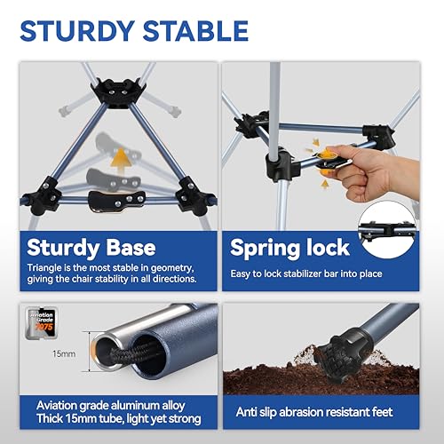 Lightweight Folding High Back Camping Chair with Head Support K99070