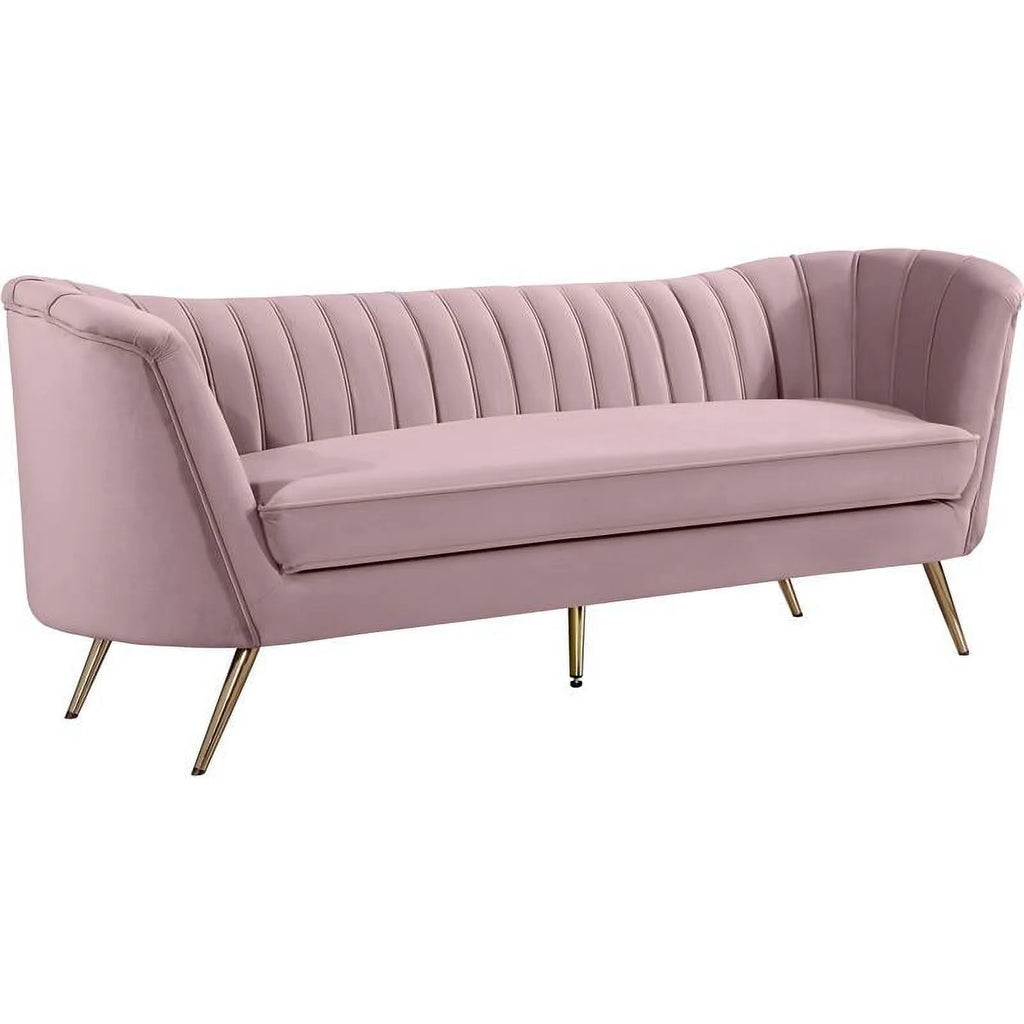 3-Piece Set with Accent Chair Loveseat and Sofa in Pink and Gold D781