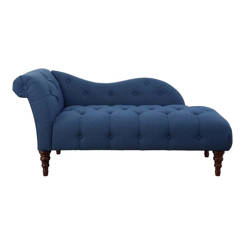 Blue 66" Textured Fabric Chaise C4722