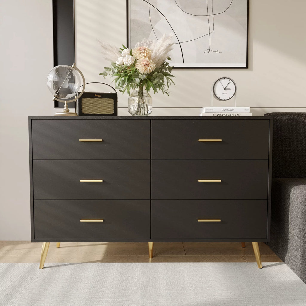 White 6 Drawer Wood Dresser J339785