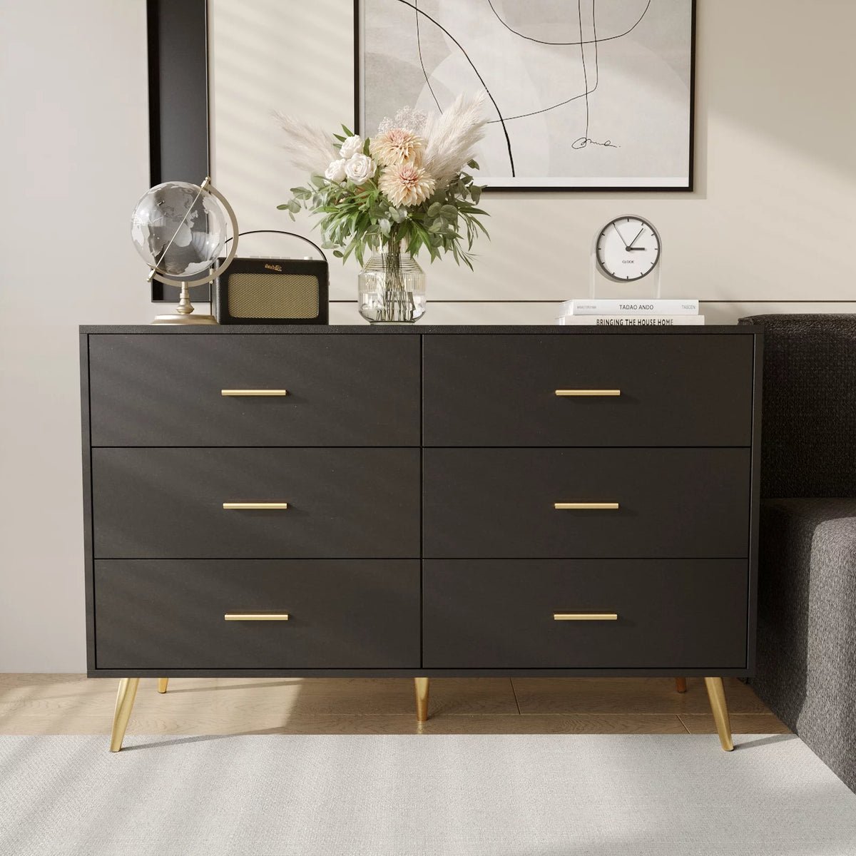 White 6 Drawer Wood Dresser J339785