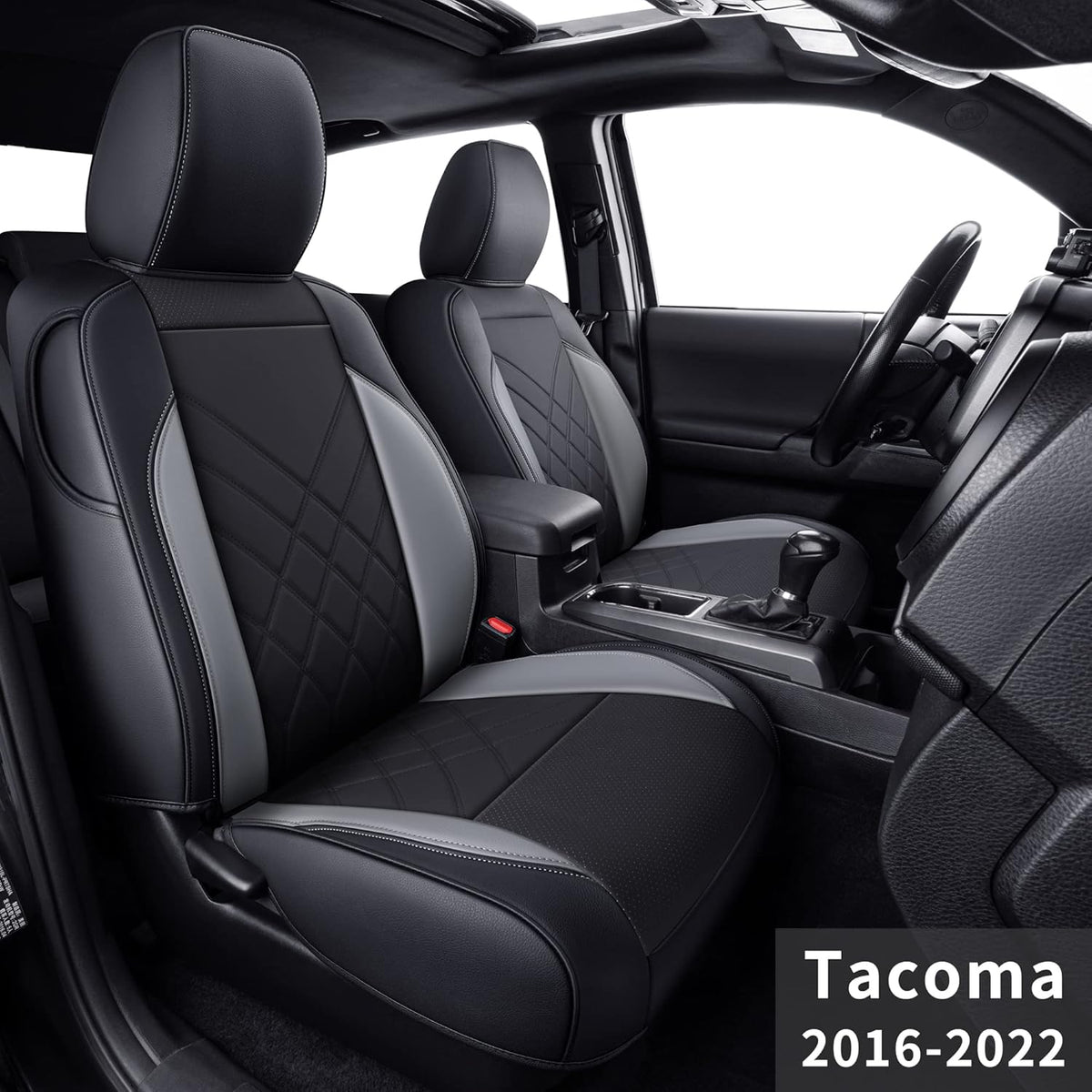 Black 2 pcs Tacoma Seat Covers D468
