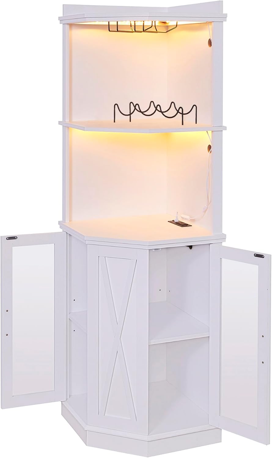 Corner Bar Cabinet with Shelves L957504