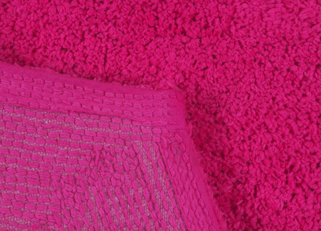 100% Cotton Tufted Bath Rug, 24"x40" Rectangle, Hot Pink C914