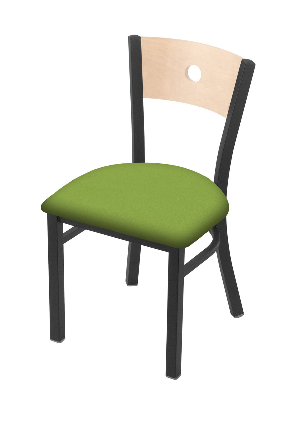 Pewter Finish Beechwood Seat Chair with Natural Maple Back Q830