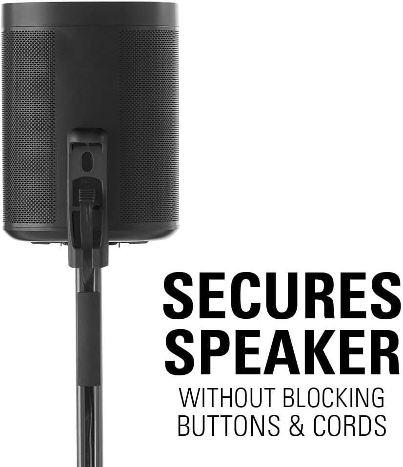 Black Adjustable Height Speaker Stands D7643