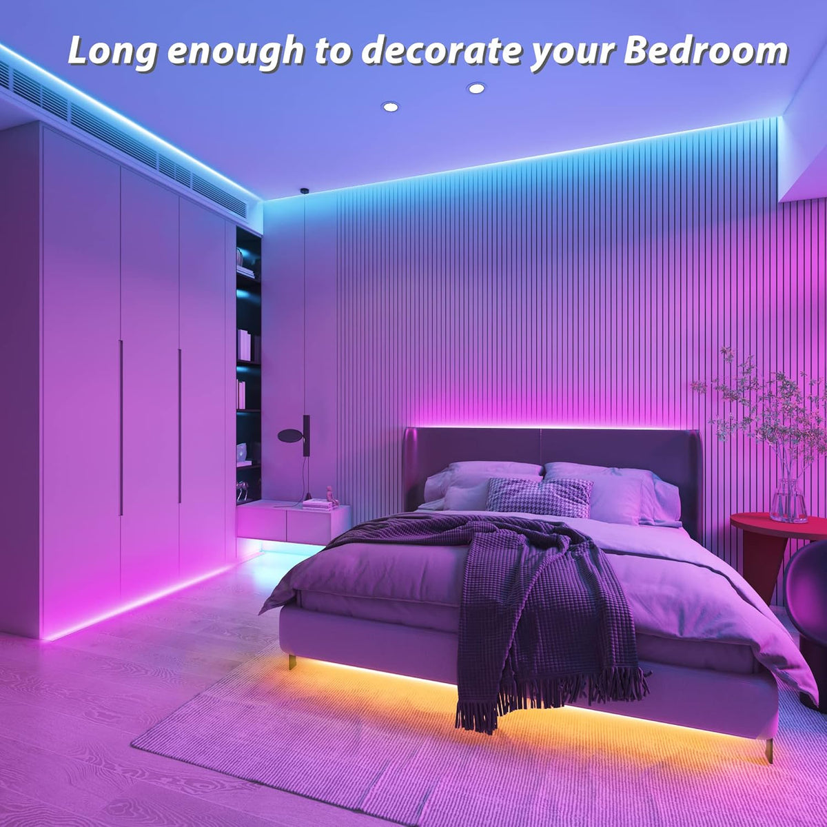 200ft Led Strip Lights with Remote Control, Music Sync Color Changing, Pack of 2 I353