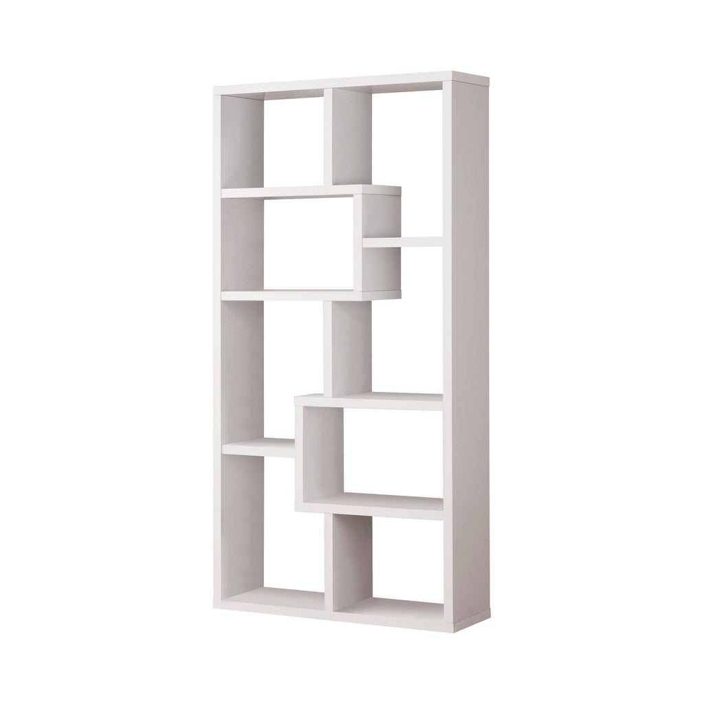 8-Shelf Geometric Bookcase Cappuccino K309