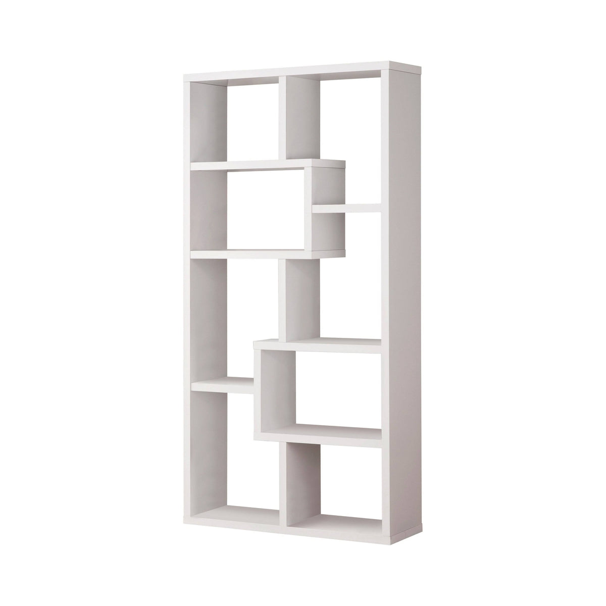 8-Shelf Geometric Bookcase Cappuccino K309