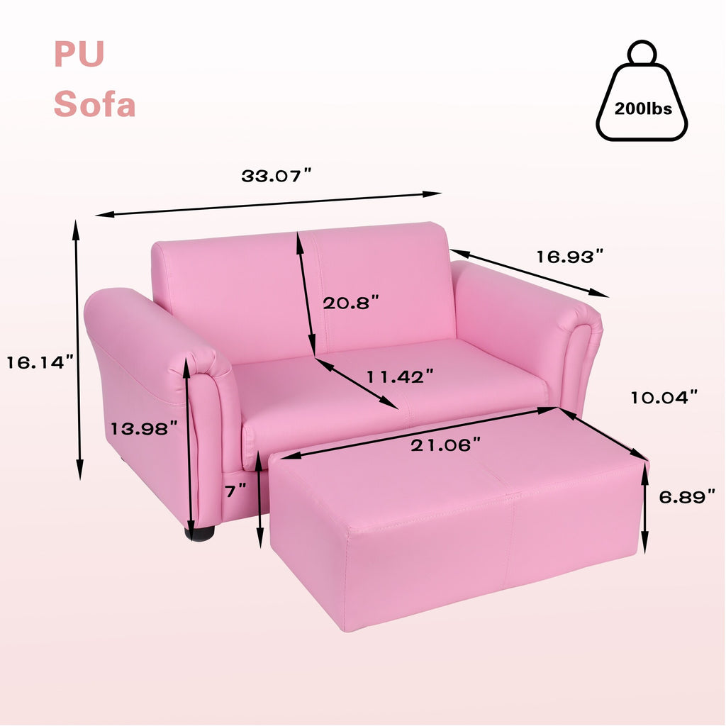 Pink Kids PU Sofa D689756
