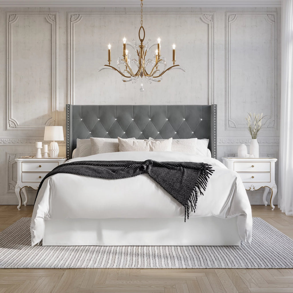 Black Velvet Upholstered Bed Z302