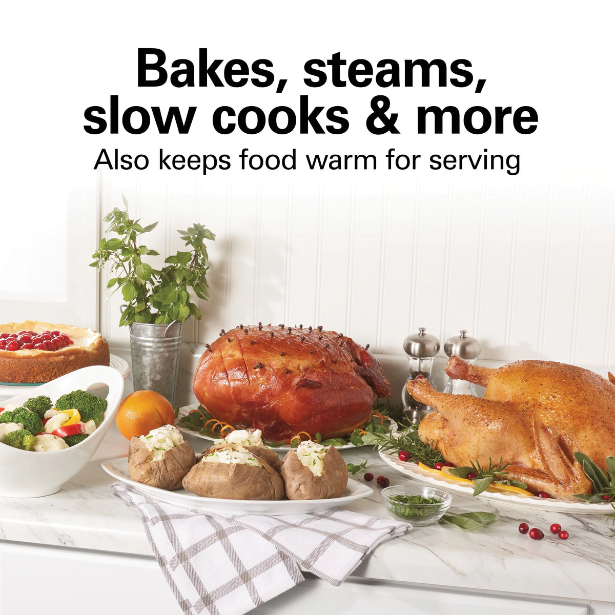 Electric Roaster Oven, 22 Quarts, Stainless Steel U976