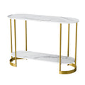 White Marble Pattern 2-Tier Console Table P939