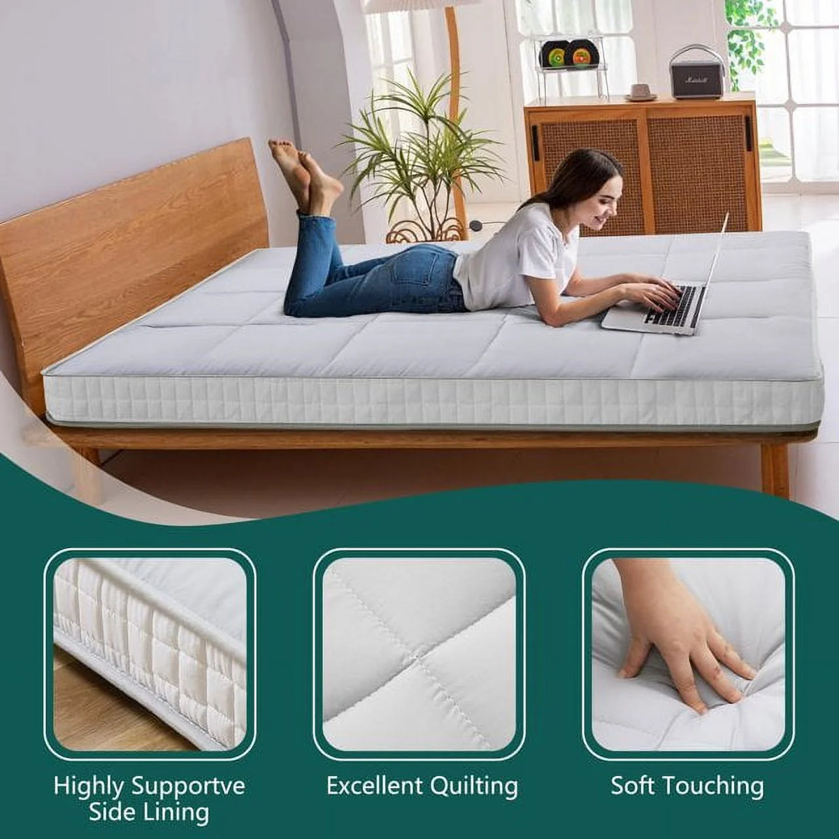 Reversible Sherpa Fleece Foam Floor Mattress K521051