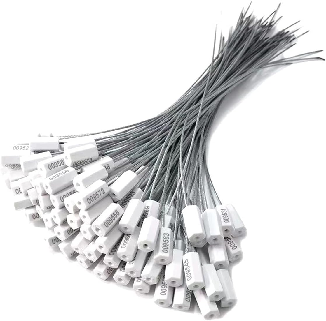 100 Pieces Tamper-Proof Steel Wire Container Tightening Cable Tags 340 mm Red O9580