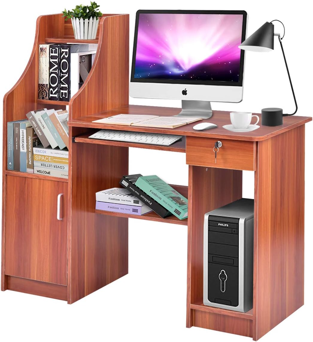Computer Desk with Storage Cabinet & Drawer K5630