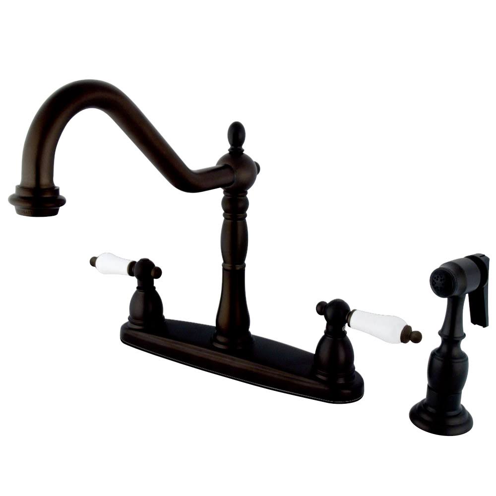 Oil Rubbed Bronze Centerset Kitchen Faucet with Brass Sprayer M900498