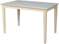 Solid Wood Table Top with Shaker Legs, 30 Inch, Unfinished S38655