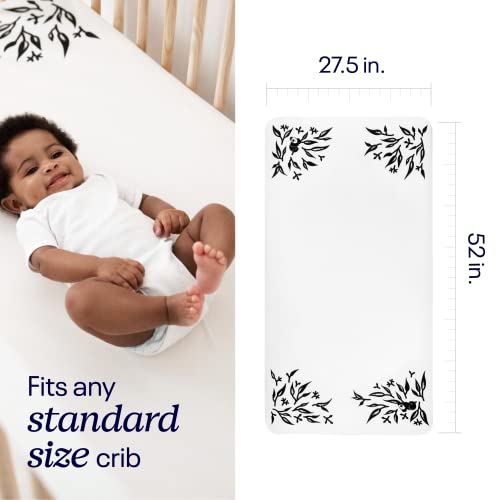 100% Cotton Fitted Sheets, Pebble Grey and White, Crib, 2 Count W46333