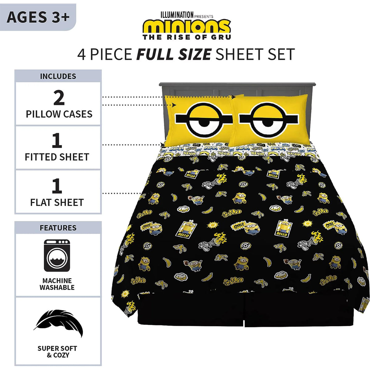 Multicolored 4 Pcs Full Sheet Set T35468