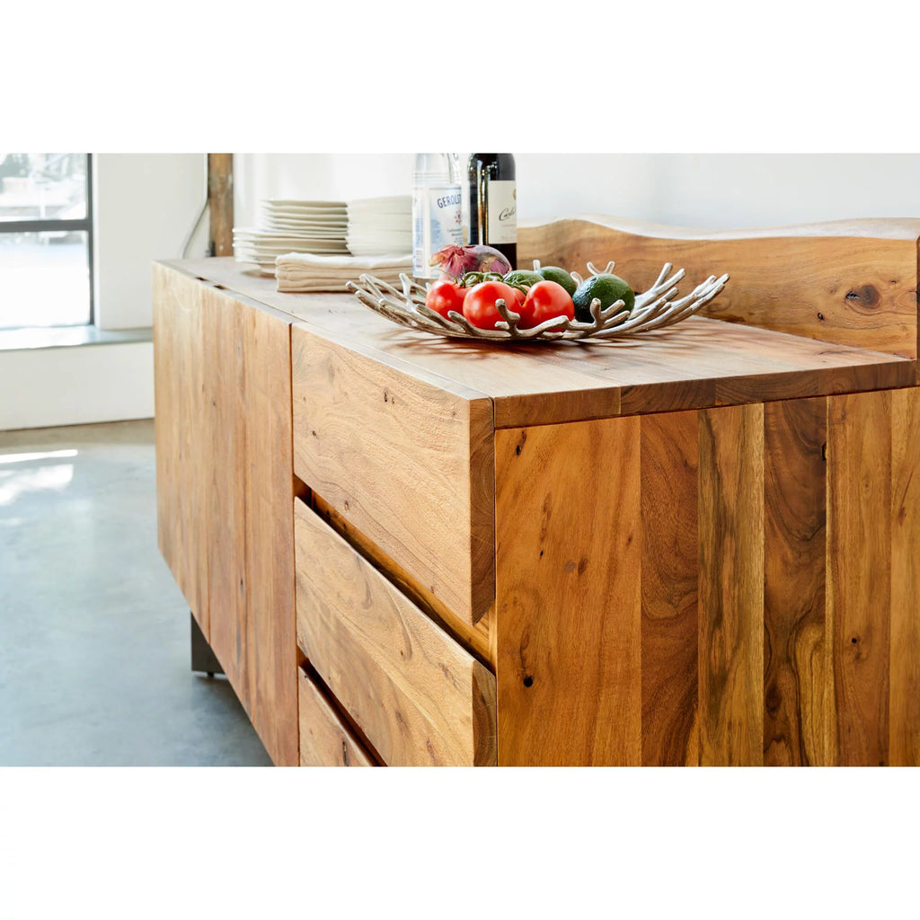 Bent Wood Server with Iron Base in Brown I31969
