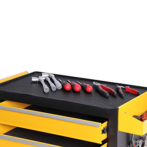 Black Steel Rolling Tool Chest with Lockable Doors J4382