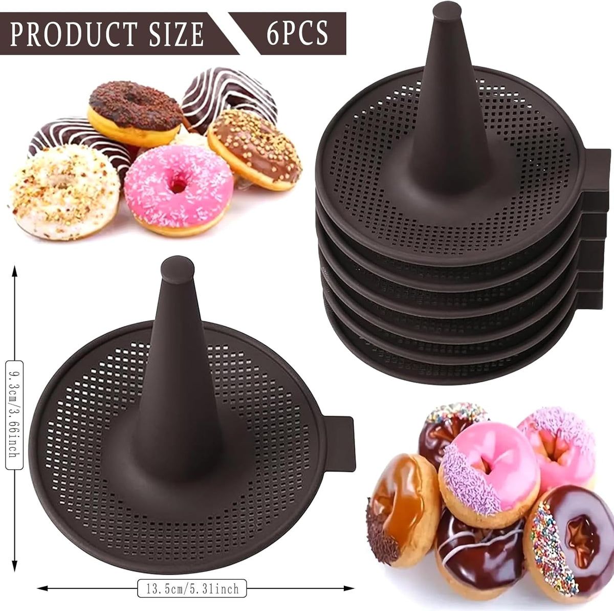 6 Pcs Silicone Donut Mold for Baking P41230