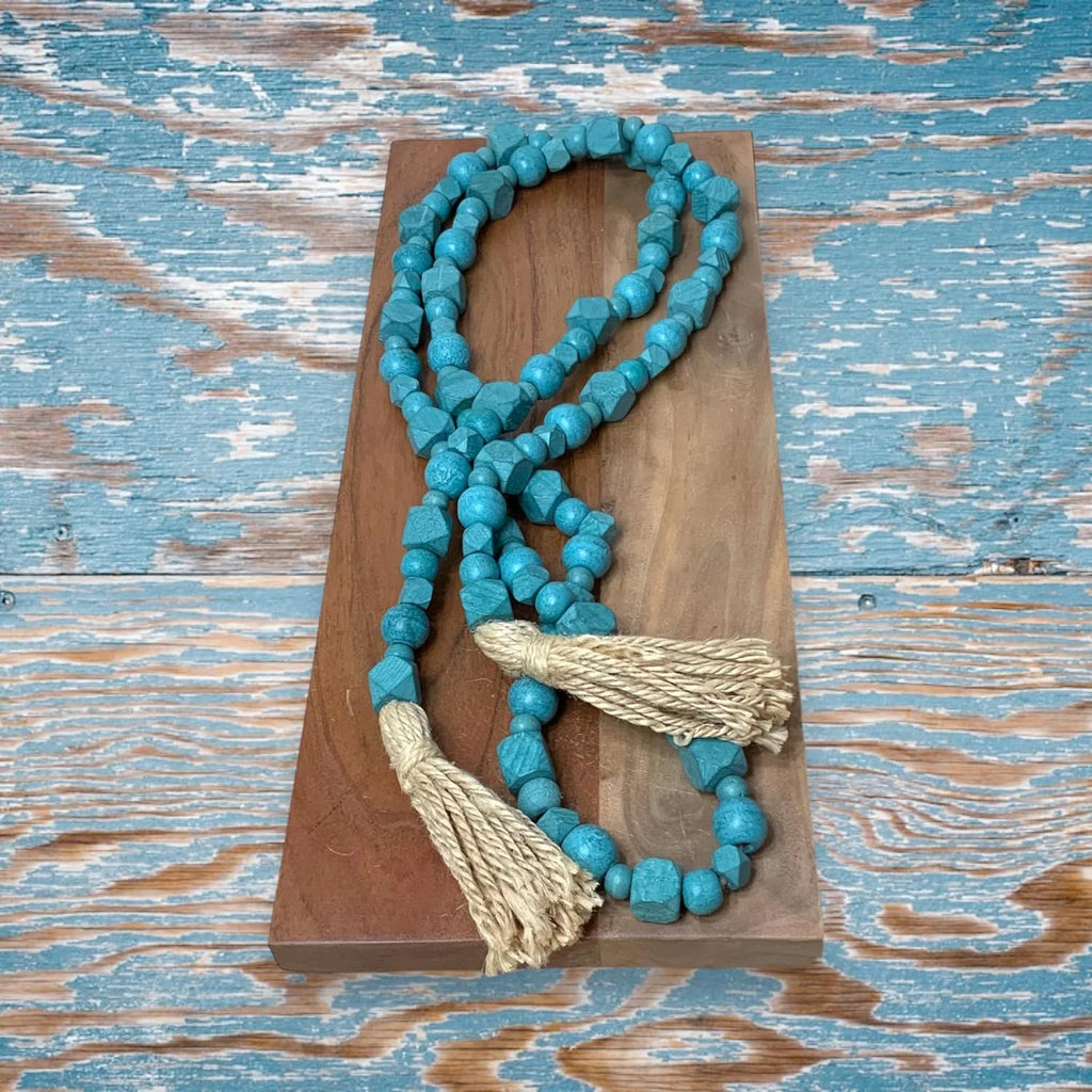 Wooden Bead With Jute Tassels G4413