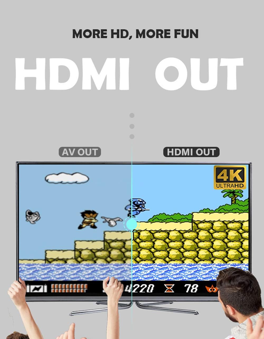 Wireless Retro Video Game Console with 1050+ Classic Games H478393