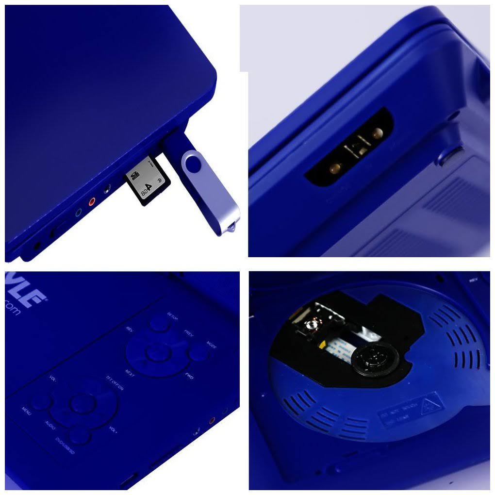 9x22 Portable CD/DVD Player with Built-In Battery (Blue) S638