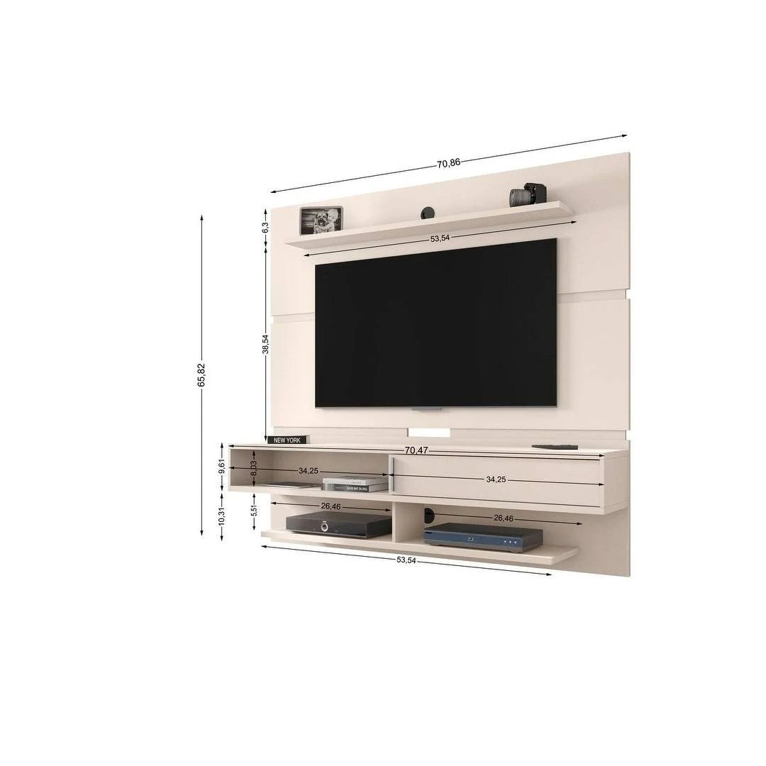 Black Floating Entertainment Center with Shelves K2568
