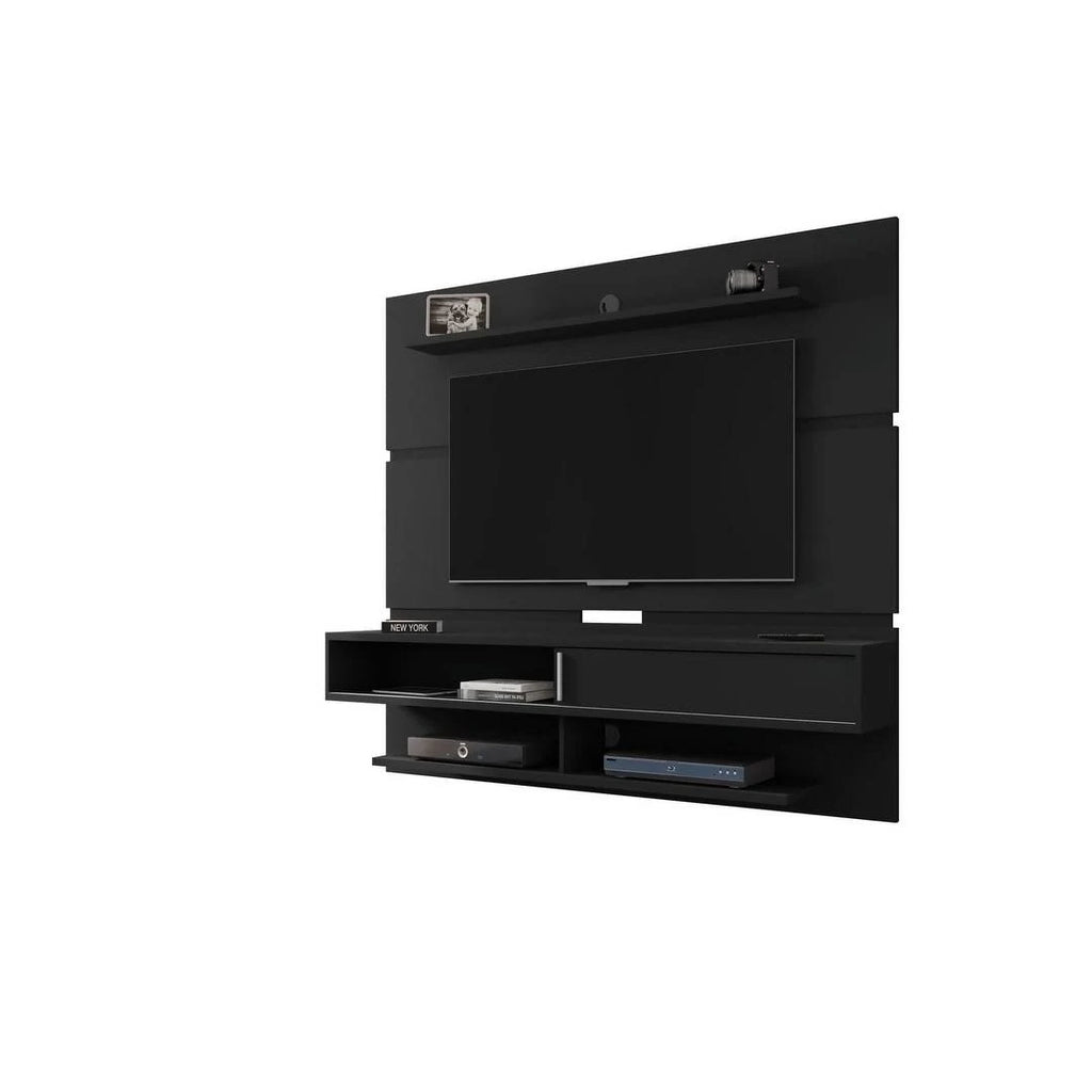 Black Floating Entertainment Center with Shelves K2568