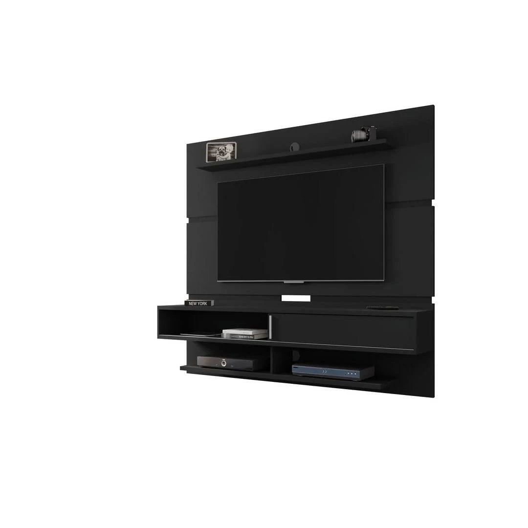 Black Floating Entertainment Center with Shelves K2568