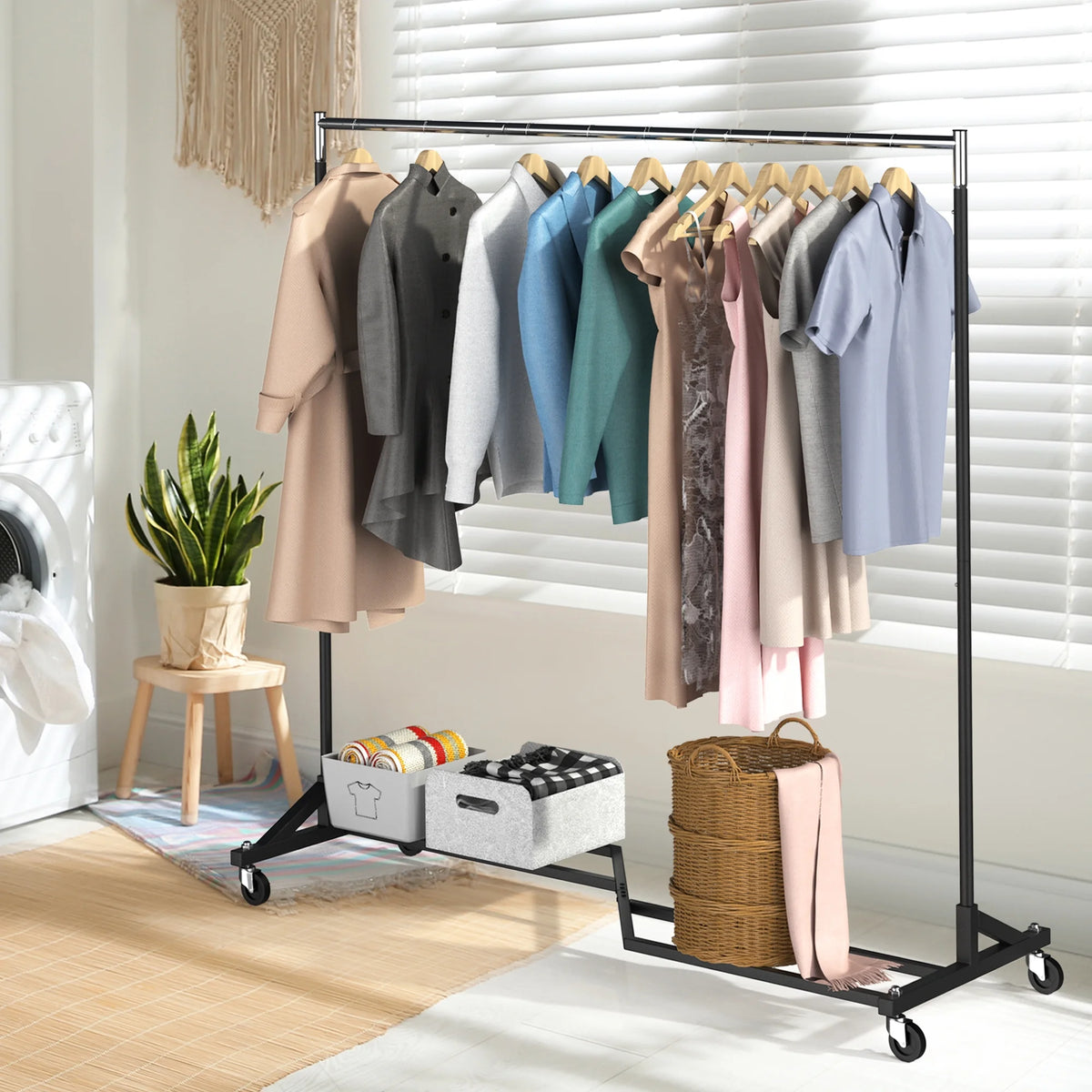 400 lbs Heavy Duty Rolling Garment Rack with Wheels W33245