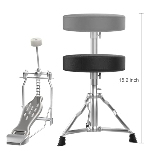 3-Piece Beginner Drum Set with Throne Stool G3984