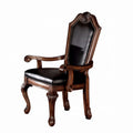 Black PU Cushion Arm Chair Set of 2 S478