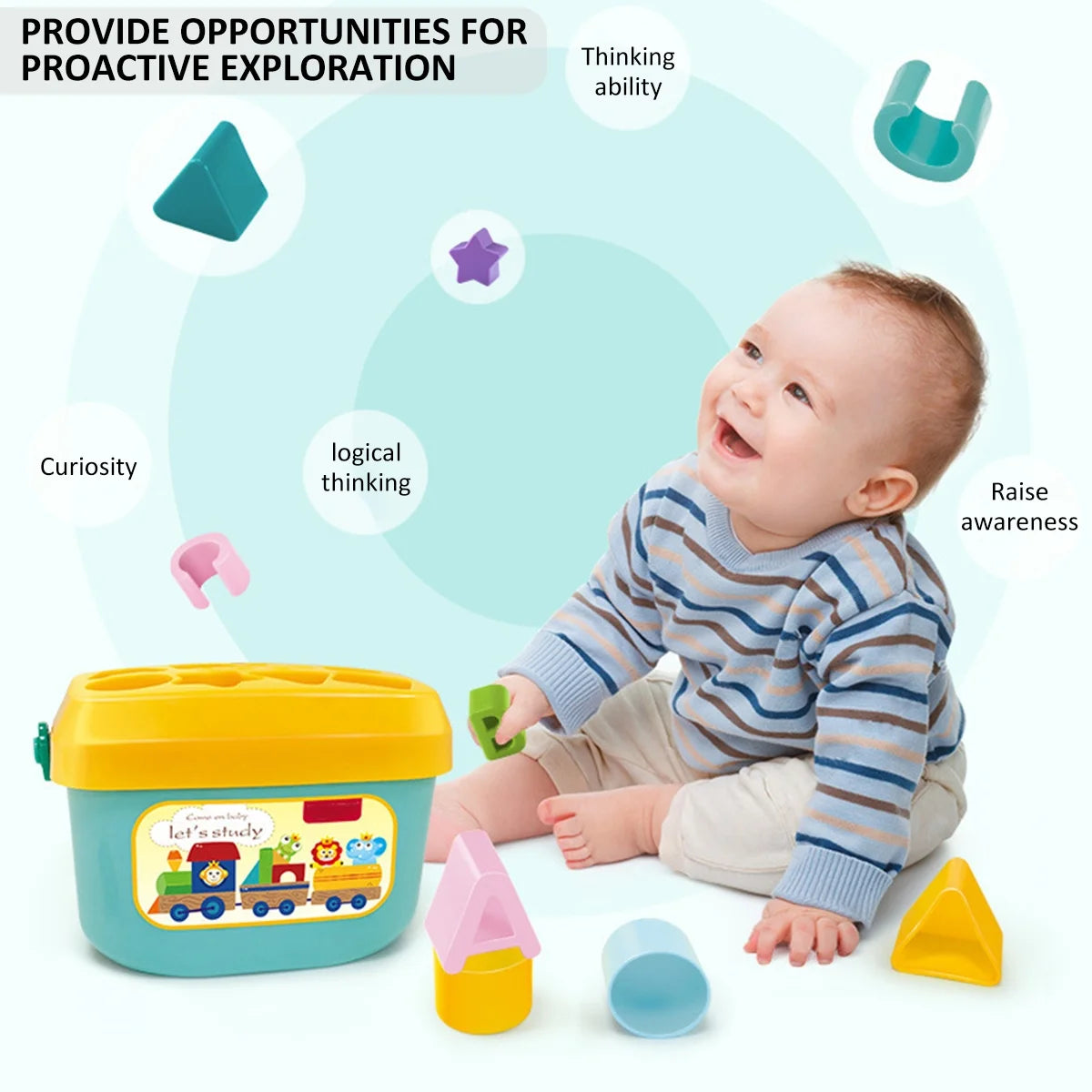 Shape Sorter Baby And Toddler Toys With Abc And Colorful Shapes Blocks Y897736