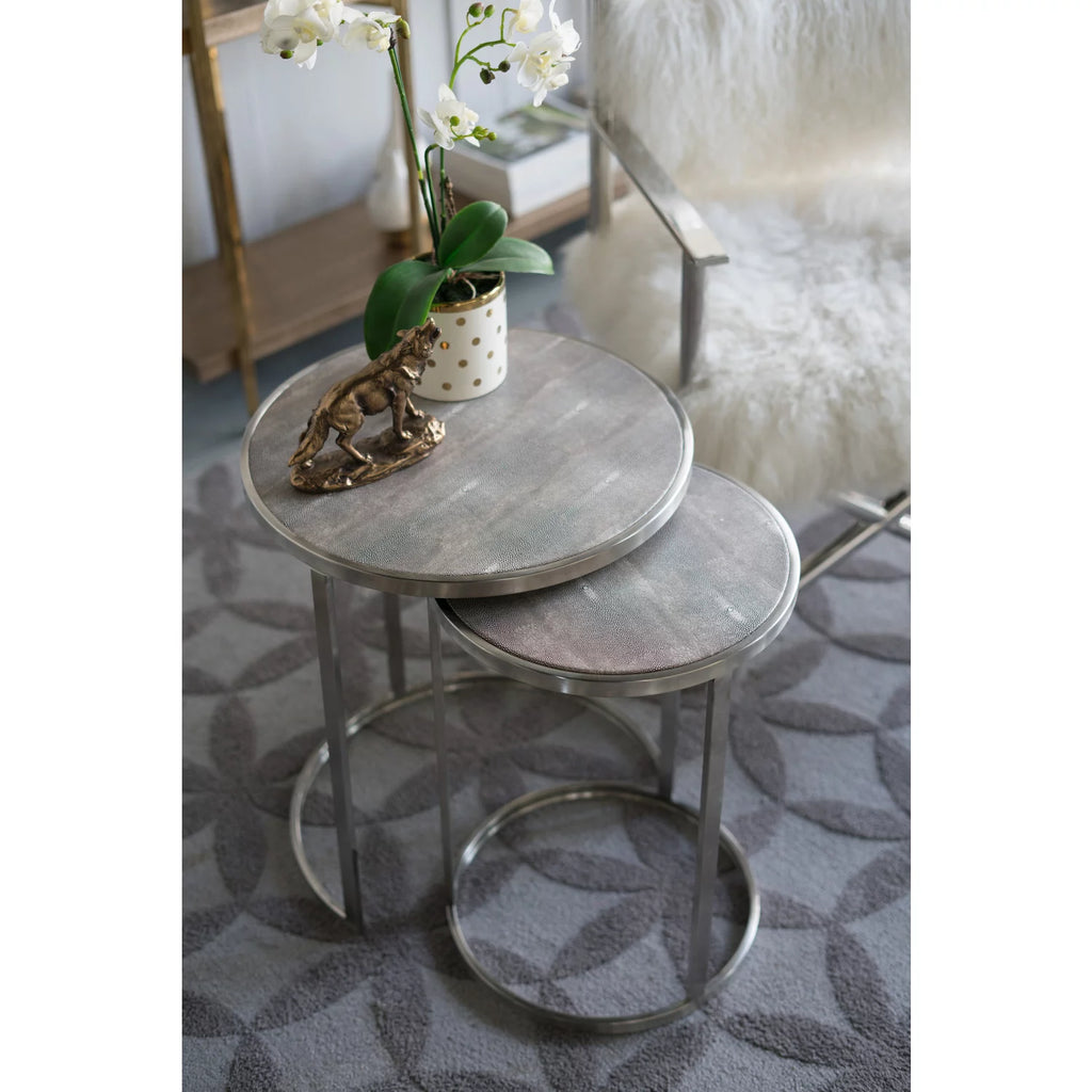 Round Nesting Tables with Rod Legs Set of 2 O69670