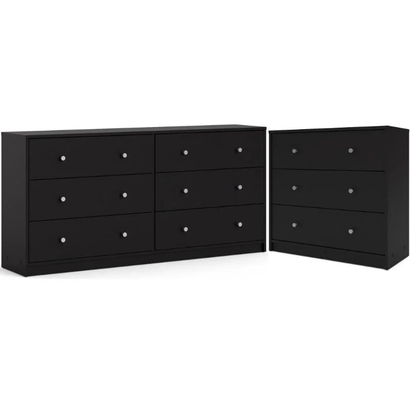 3 Drawer Chest and 6 Drawer Double Dresser Set O1807