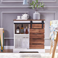 White Wooden Storage Cabinet with Drawers Shelves L39366